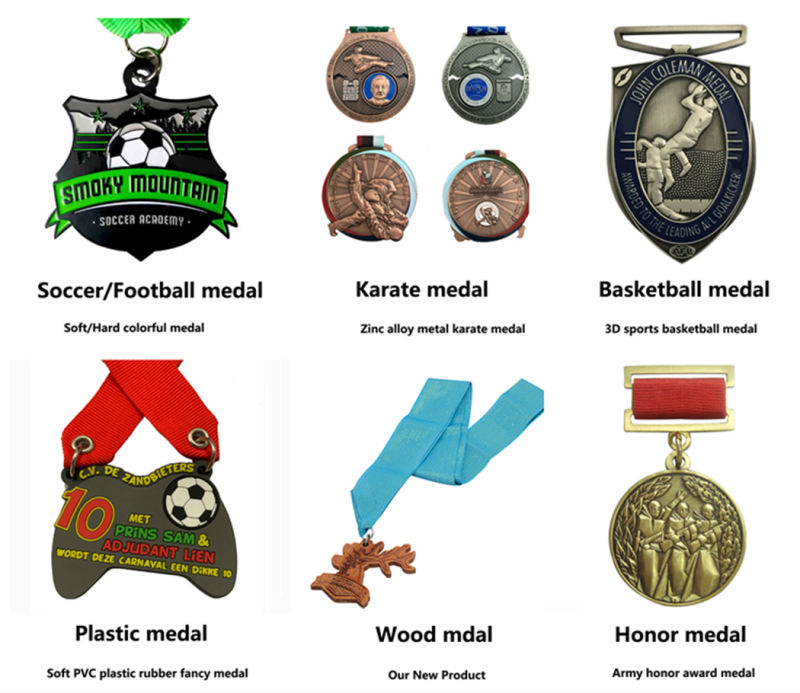 Customized Factory Price Metal Soft Enamel Souvenir Medals with Heat Transfer Printing Ribborn
