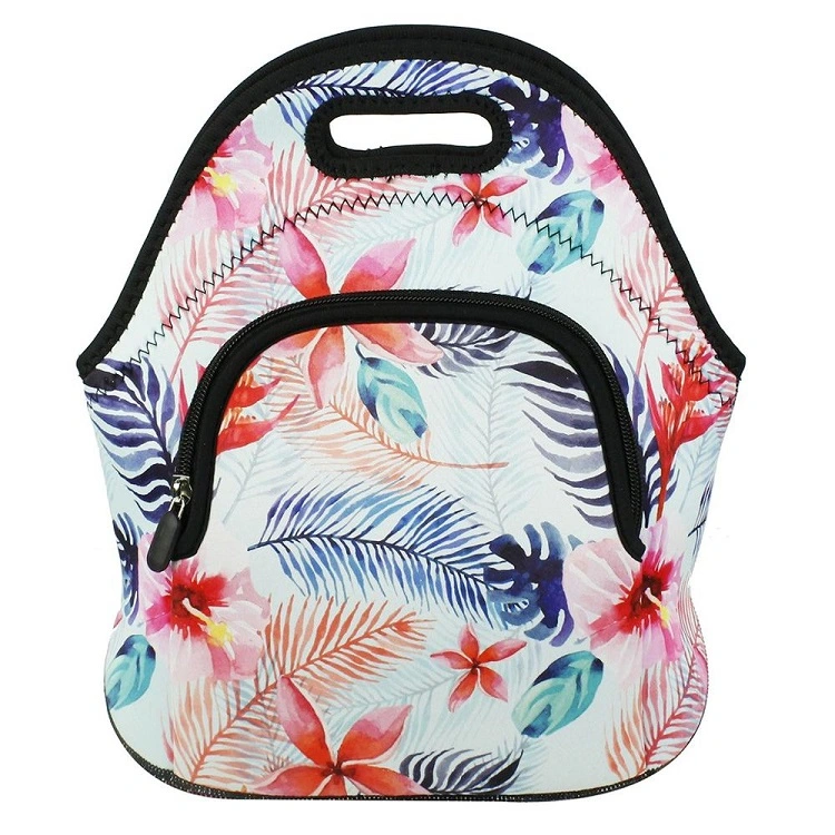 Heat Transfer Printed Thermal Insulated Kids Punched Tote Neoprene Lunch Bag