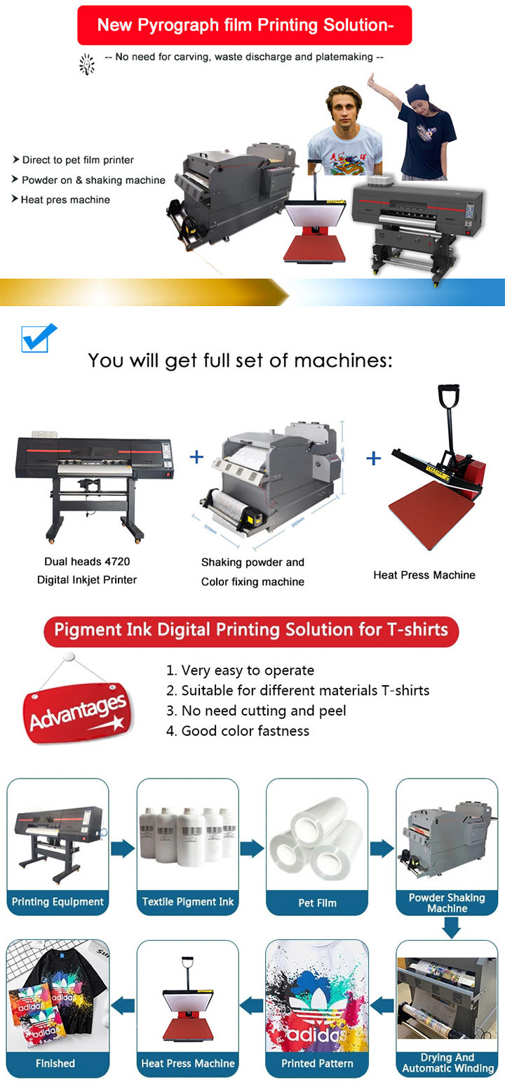 Factory Cheap Price Dtf Pet Film Printer Heat Transfer T Shirt Printing Machine