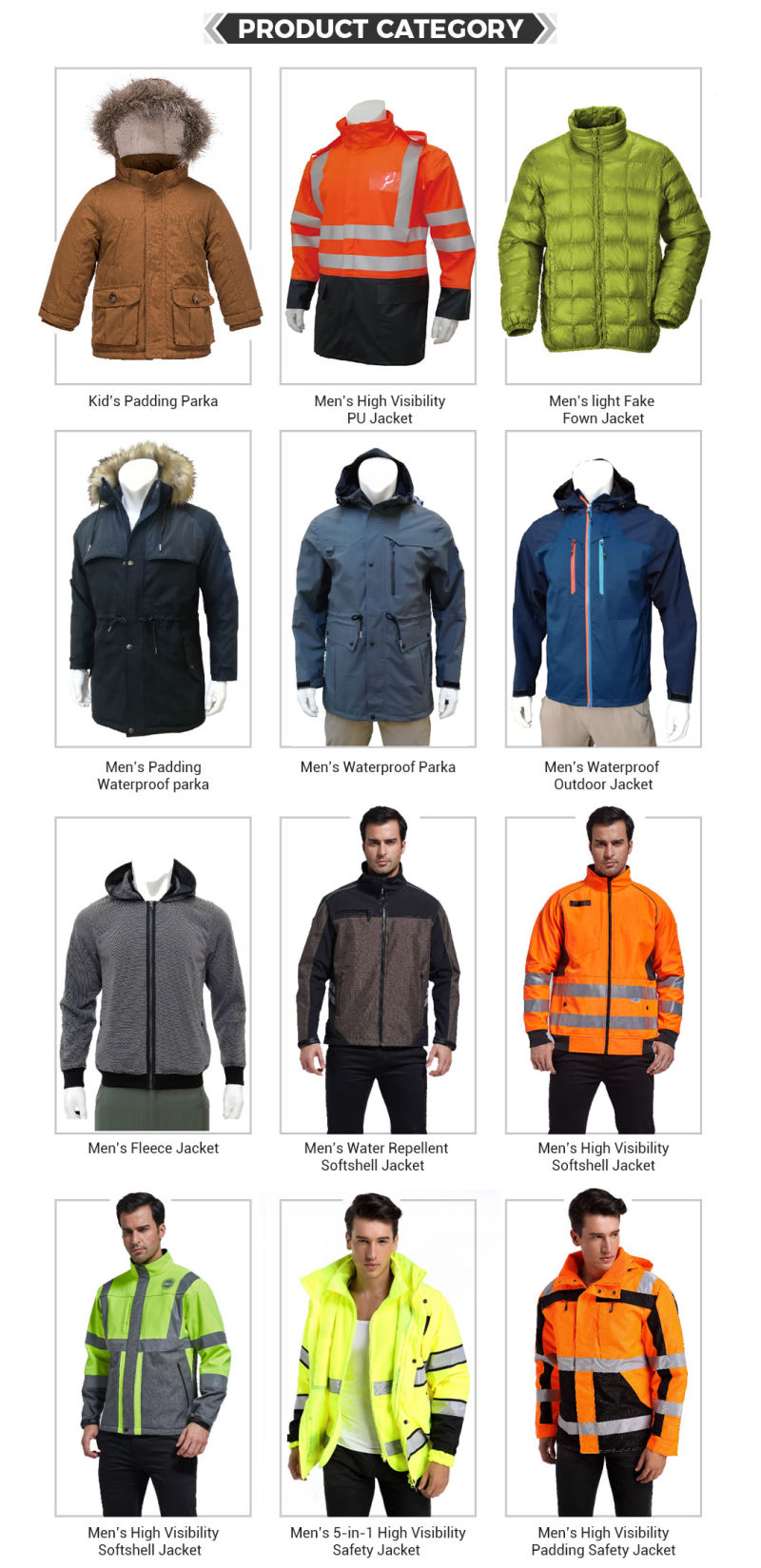Winter High Visibility Safety Products Heat Transfer Reflective Workwear Jackets