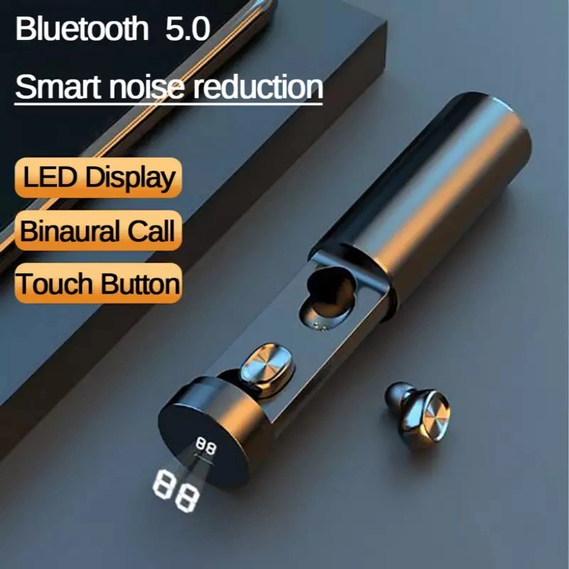 Touch Bluetooth Earphone Wireless Noise Cancelling Headset HD Call Tws LED Ear Buds Bluetooth Earbuds Waterproof V5.0