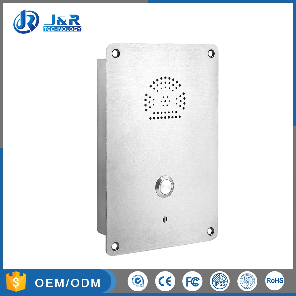 Analog Flush Mounted Clean Room Telephone, Stainless Hands-Free Telephone for Elevator, Parking