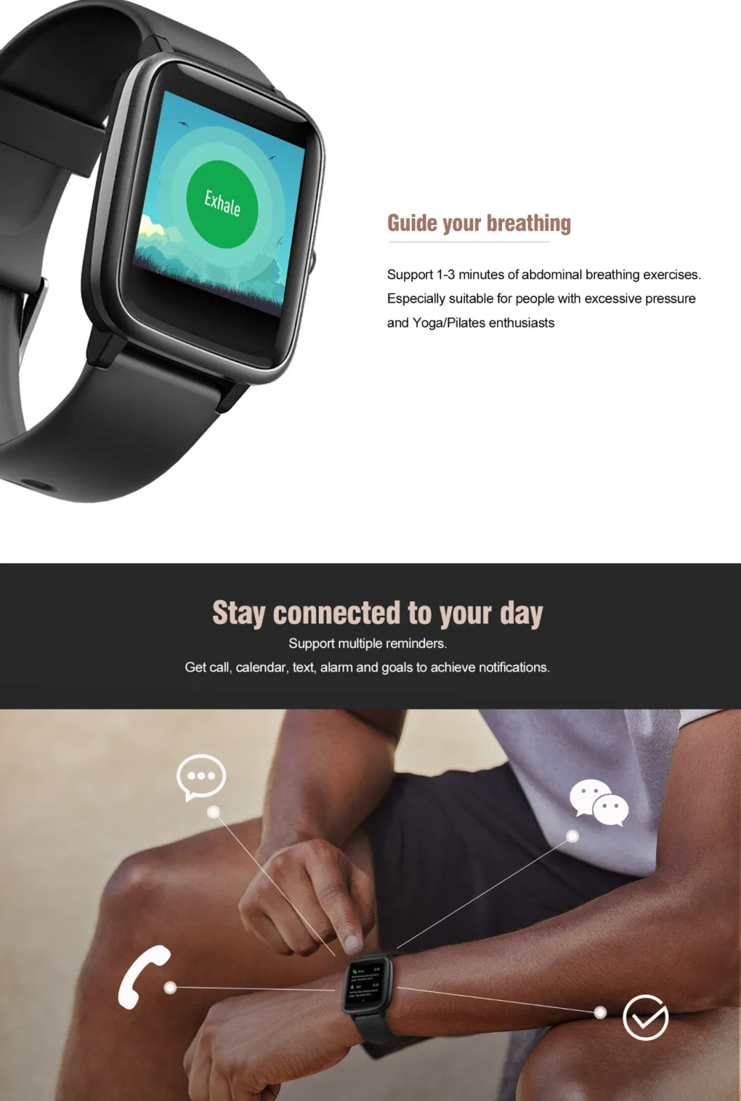 Fitness Tracker Heart Rate Monitor, Smartwatch for Android Phones and Ios Phones