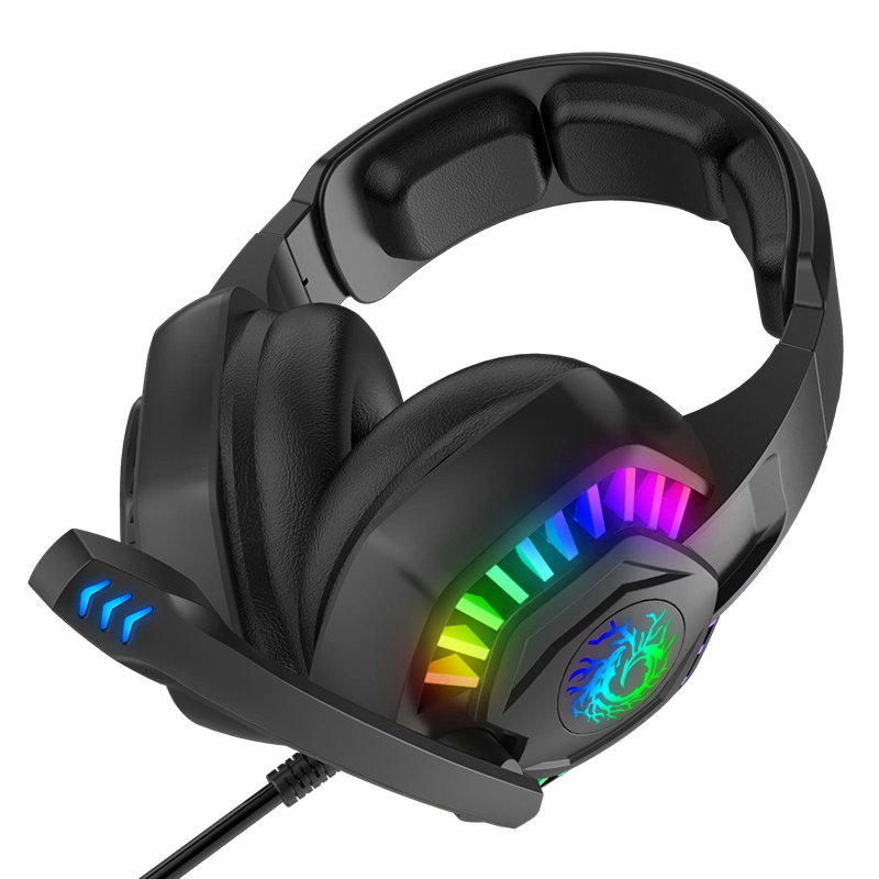 Gaming Headset 7.1 USB Wired Headphones Custom Headset Gaming 7.1 Wired Headphone with Mic for PC PS4 RGB Light