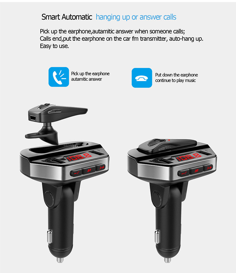 V6 Car Kit Wireless MP3 Player Phone Charger Bluetooth Headset Hands-Free Call Kit