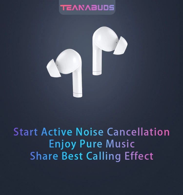 Touch Control Noise Cancelling Headset Headphone Teanabuds Tws Wireless in Ear Earphone