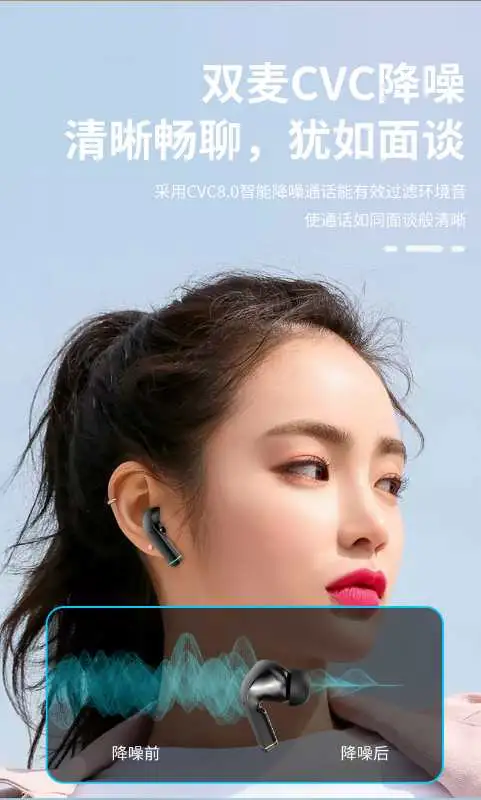 Tws Bluetooth Earphones Wireless Earbuds for Xiaomi Pk Redmi Noise Cancelling Headsets with Mic Handsfree