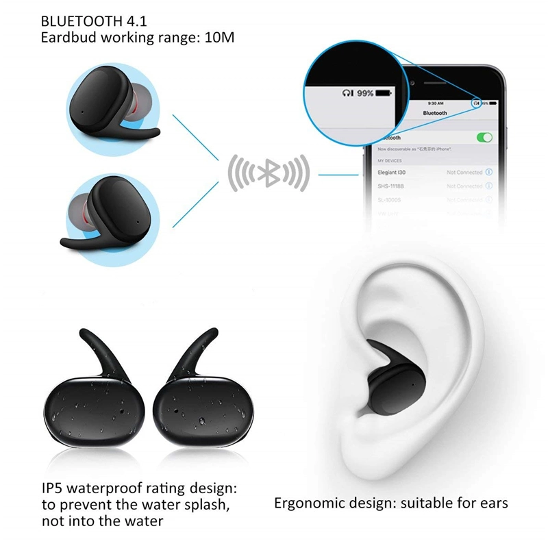 Wireless Bluetooth Headset Binaural in-Ear Headset for iPhone11 Xiaomi Huawei Mobile Phone Headset