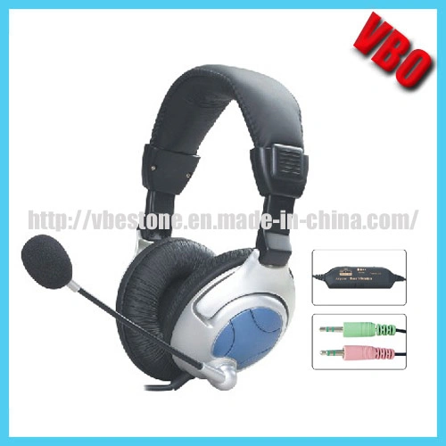 Headband Bass Vibration Headset with Microphone for Computer Headphone