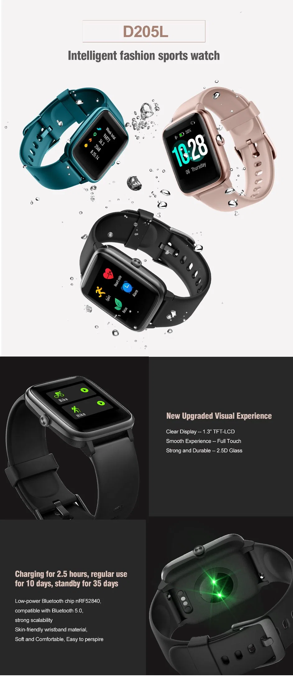 Fitness Tracker Heart Rate Monitor, Smartwatch for Android Phones and Ios Phones