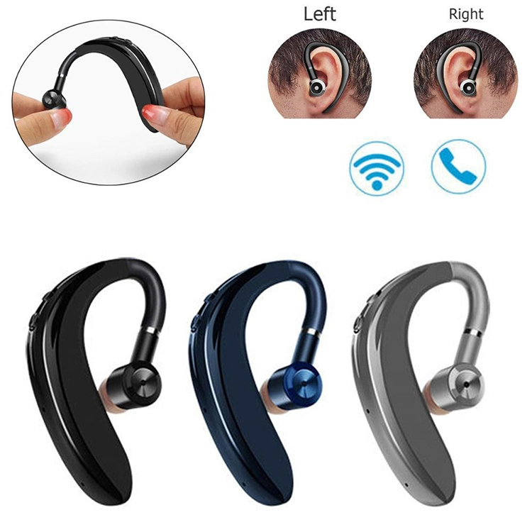 Bluetooth Wireless Headset Earhook Business Hands-Free Call Headset with Microphone Noise Reduction Sports Earphones