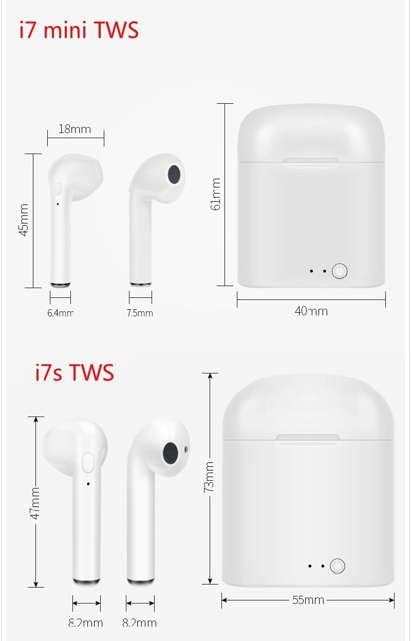 Factory Directly I9tws I7mini Earphone Blue Tooth Touch Headphone with USB Charging Box