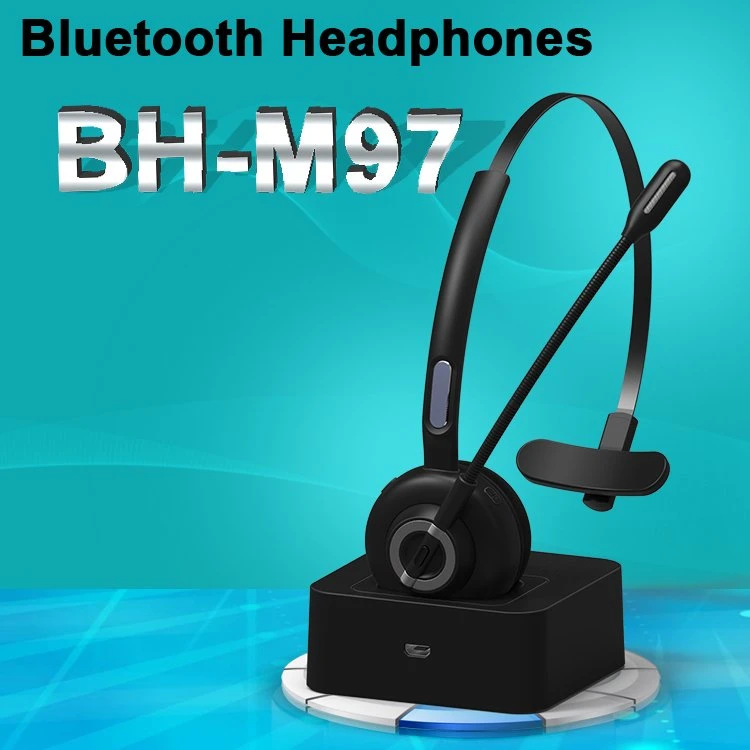 M97 Chip CSR Single Ear Noise Cancelling Bluetooth Wireless Headphone Call Center Headset with Microphone