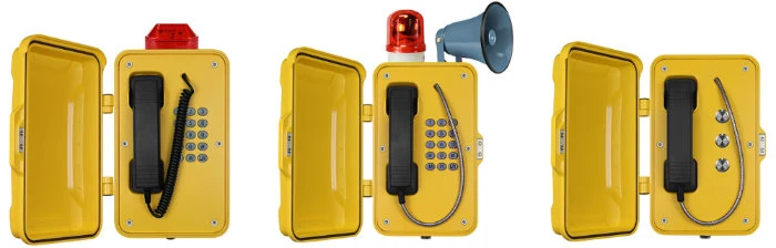 Hotline Hands-Free Industrial Telephone, Poe/DC Powered Rolling Dial SIP Weatherproof Telephone