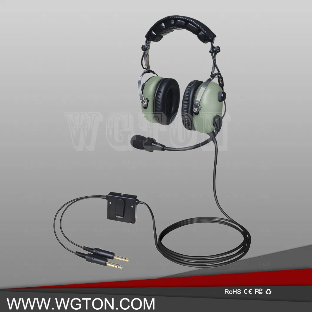 Aviation Anr Headset Noise Cancelling Pilot Headset with Aviation Plug for Helicopter and General Aircraft