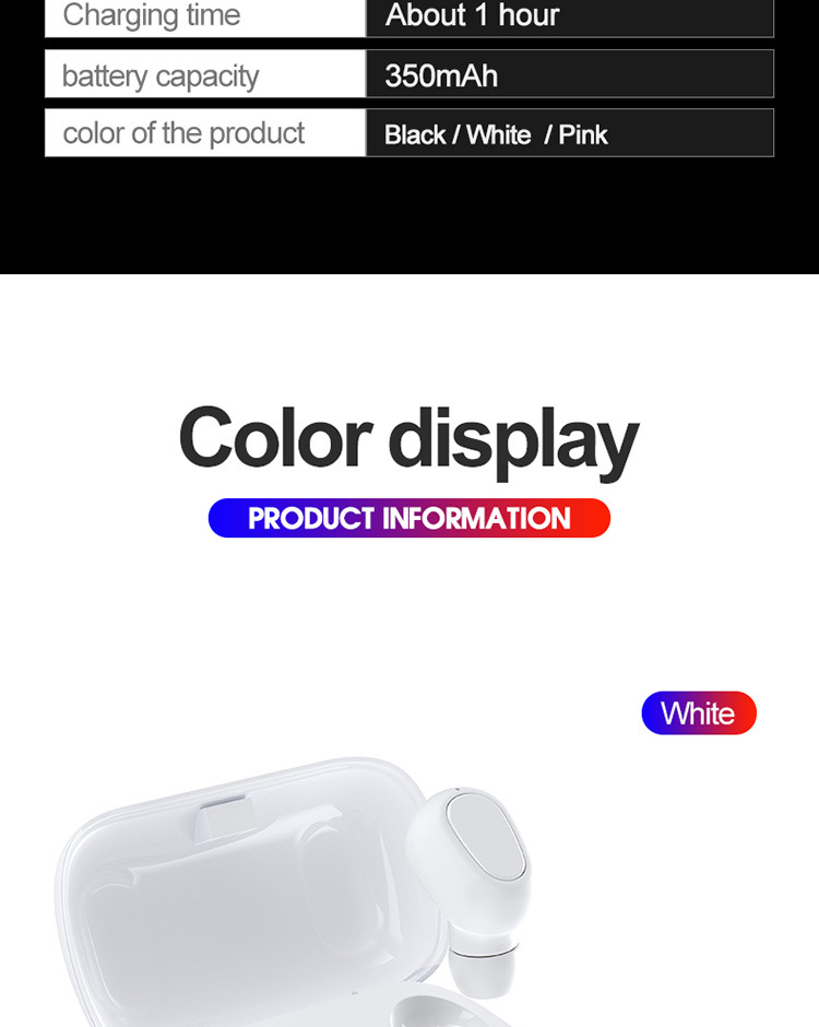 Tws Earbud Bluetooth Earphone with LED Digital Display Ipx5 Waterproof