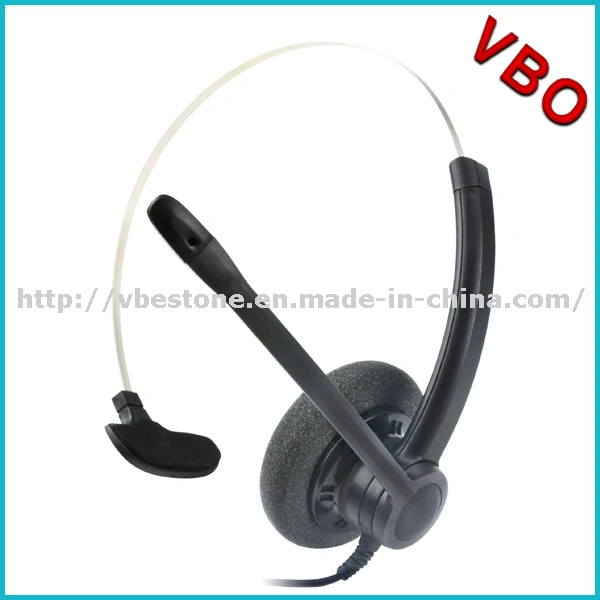 Monaural Single Side Call Center Communication Telephone Headset with Noise Cancelling Microphone