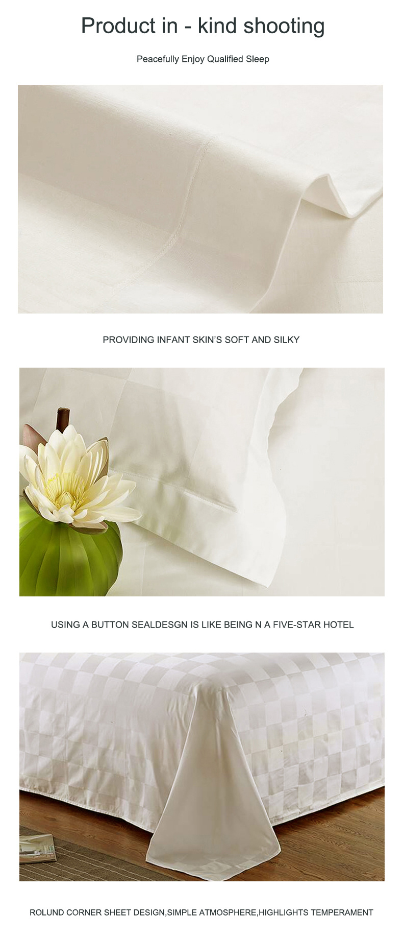 Wholesale Good Price Hotel Elegant Style Solid Color Duvet Cover Snowy Beige White or Ginger