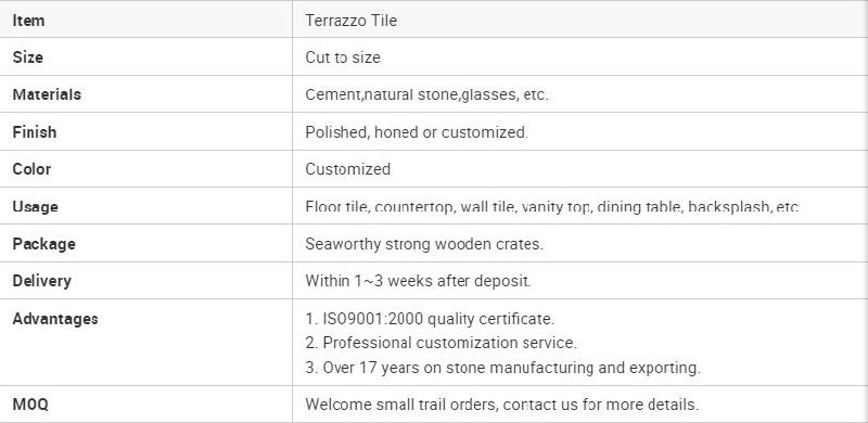 Fashionable Cement Terrazzo Artificial Stone for Interior Decoration Grey Floor Tile