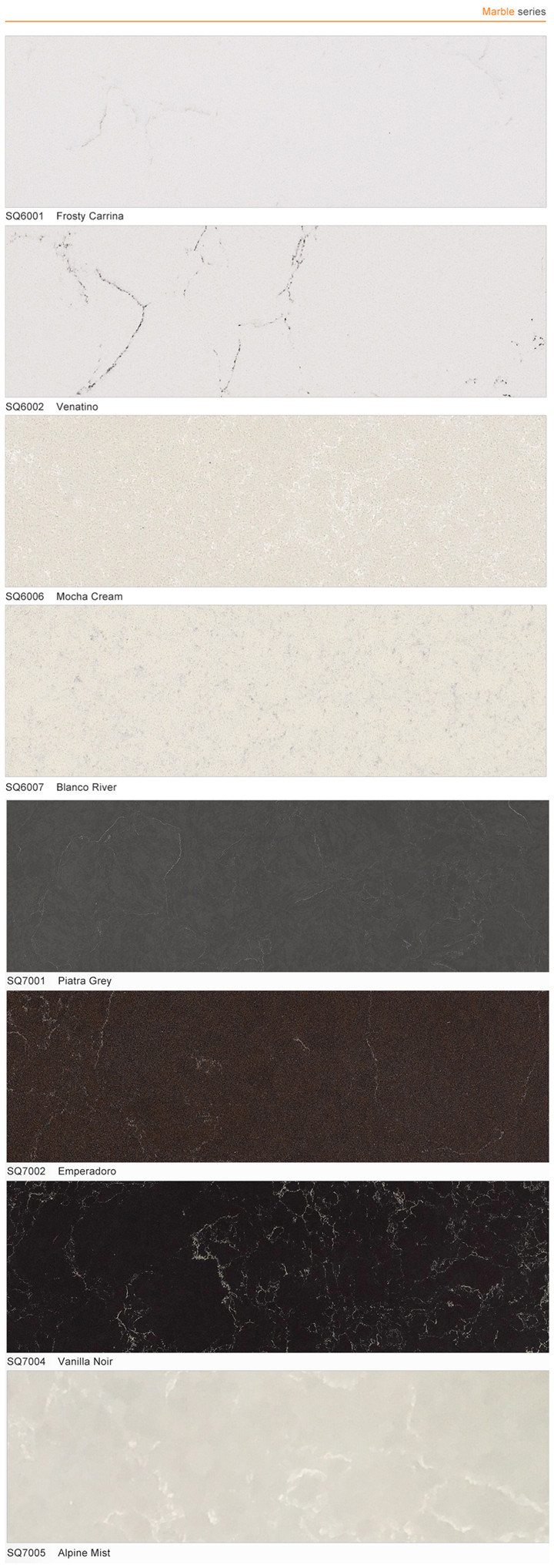 Pure Series Super White/Black/Beige/Yellow/Grey Quartz Solid Surface