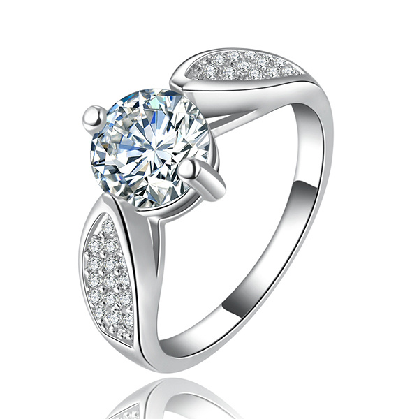 18k White Gold Ring Jewelry with Diamond Wedding Gift