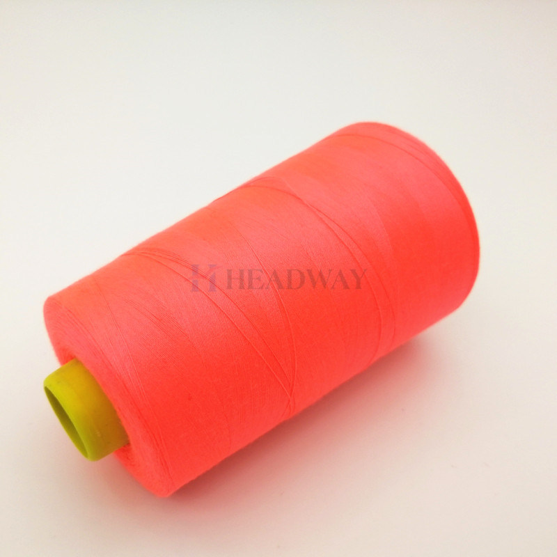 Dyed Sewing Thread 100% Polyester Spun Yarn White Colored 20s-60s