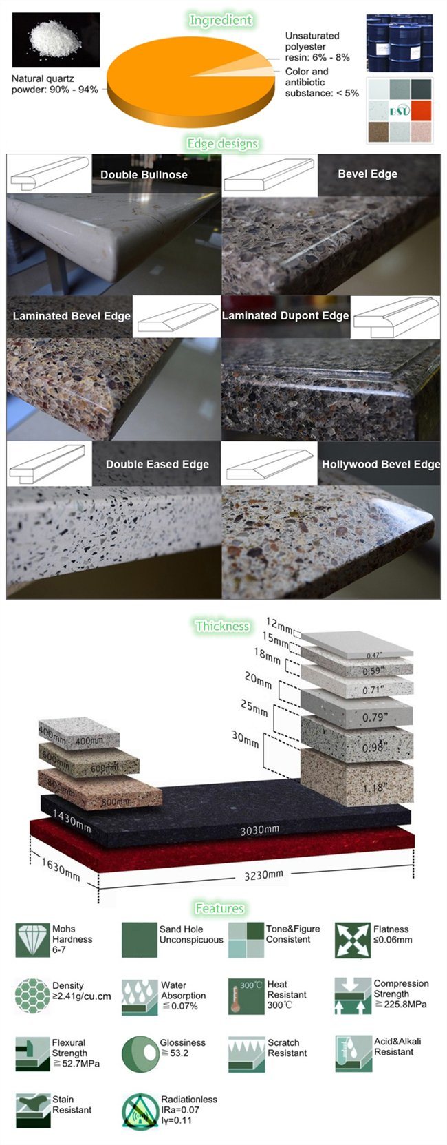 White Sand Solid Surface Artificial Quartz Stone