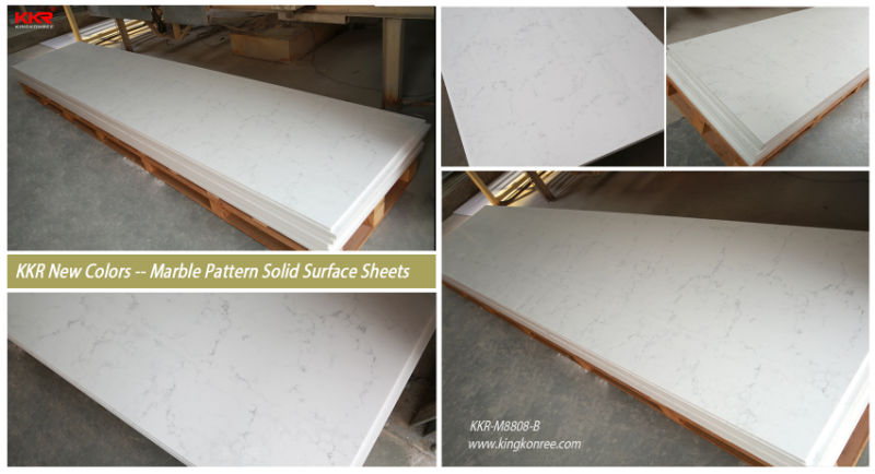 White Marble Pattern Acrylic Solid Surface Sheet for Countertops