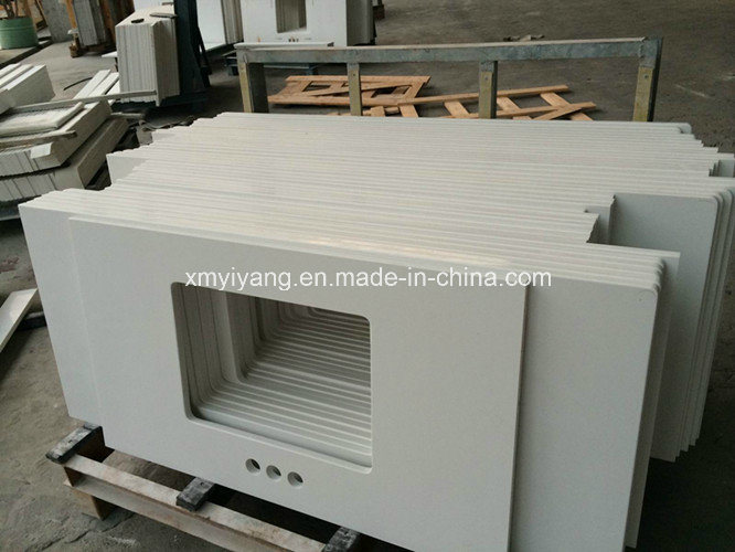 Artificial Engineered Stone Carrara White Quartz for Countertops
