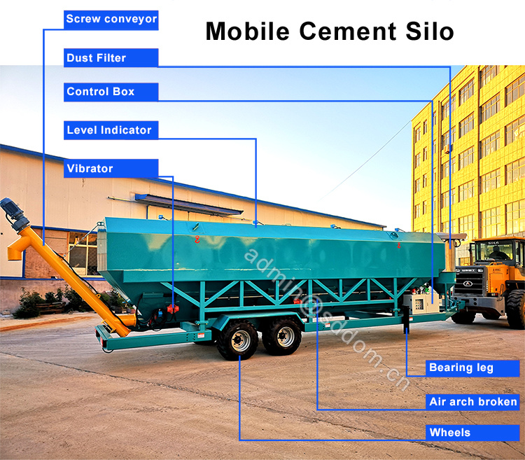 Ready Mobile Cement Silo for Concrete Batching Plant