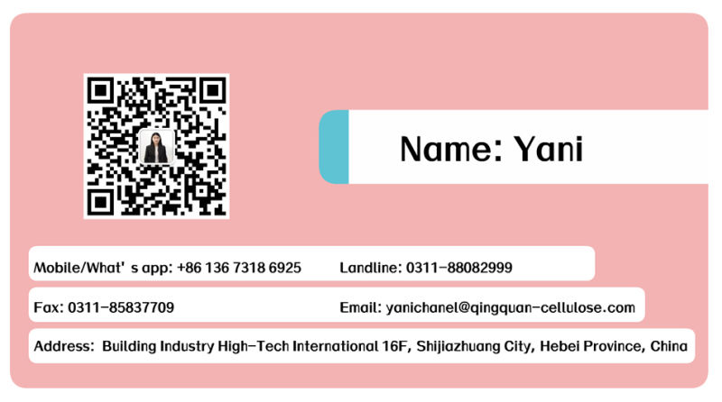 Qingquan Brand HPMC Direct Factory Manufacturer for Wall Putty, Tile Adhesive and Cement Mortar