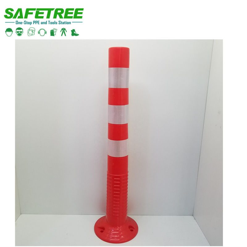 Safetree Yellow and White Flexible Elasticity Traffic Plastic Road Safety Warning Post