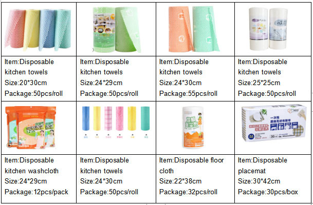 OEM Household Use 50PCS Per Roll White Kitchen Towels Disposable