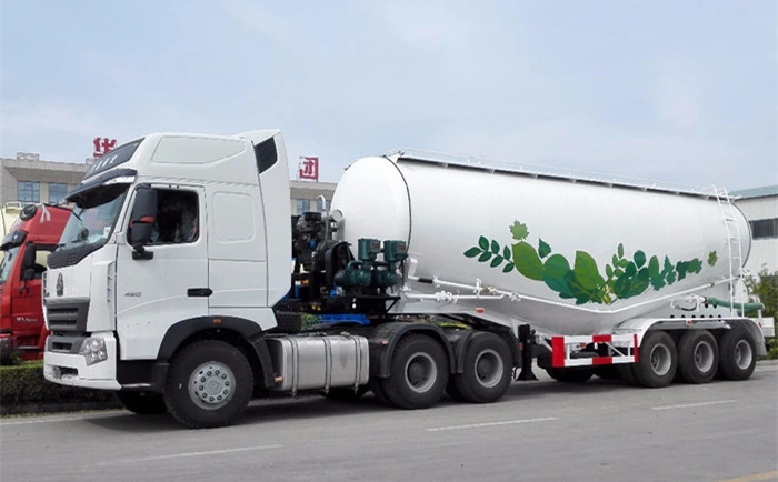 3 Axle Dry Bulk Cement Trailer/Cement Tanker Semi Trailer with Air Compressor