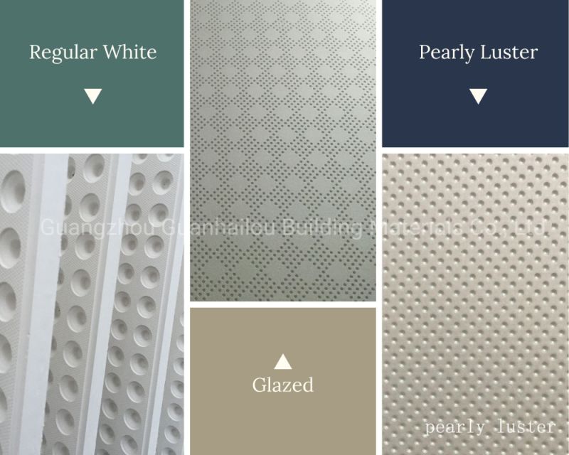 Sound Absorption Gypsum Ceiling Tiles White Wall Panel