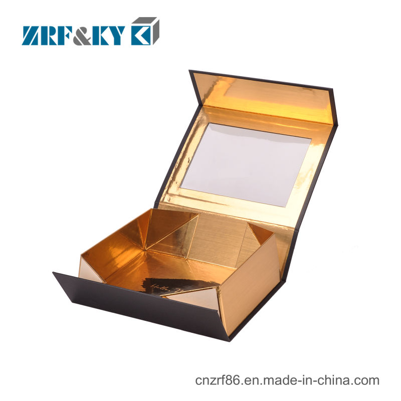 Wholesale Packaging Black/Gold/White Folding Magnetic Closure Paper Jewelry Gift Boxes