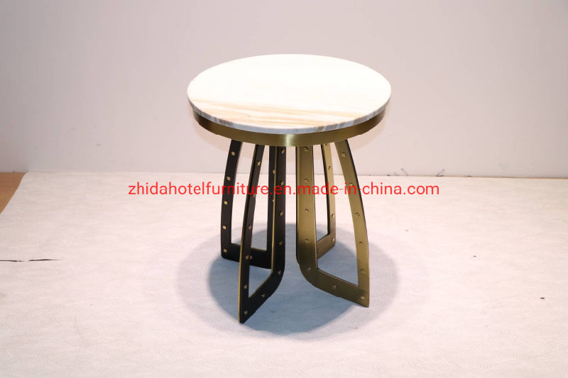 Customized Made Black Marble Coffee Table White and Black Marble Top Gold Coffee Table