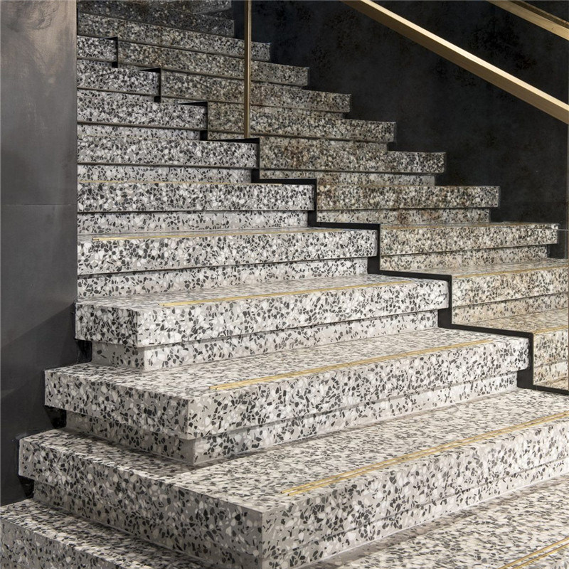 Big Slab Grey Cement Flooring Terrazzo Stone