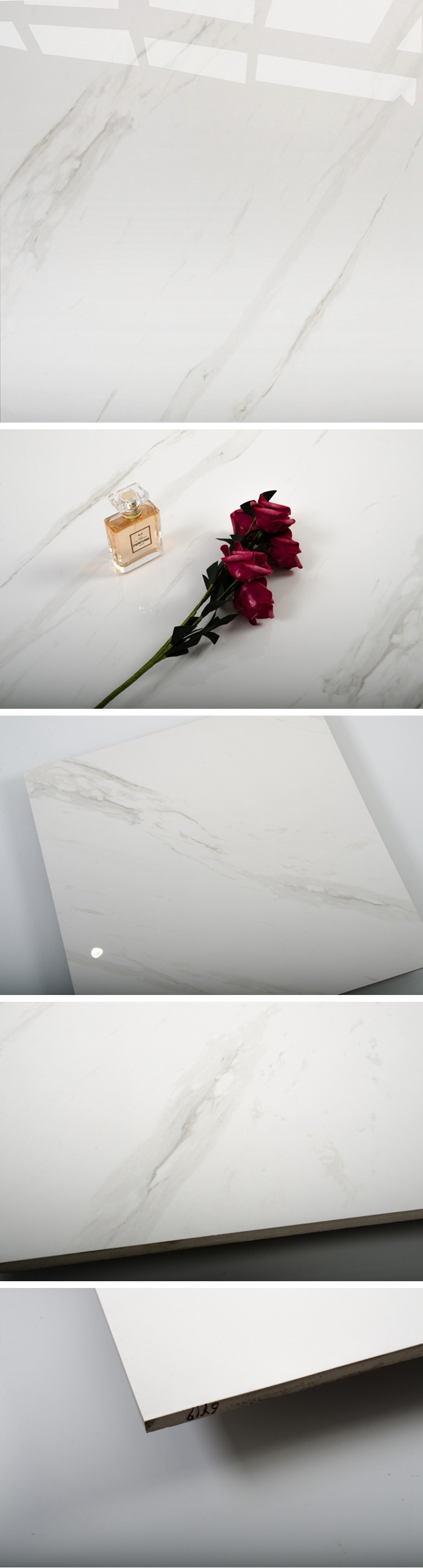 Foshan Manufacturer Bianco Carrara Glazed Porcelain Volakas White Marble Tile