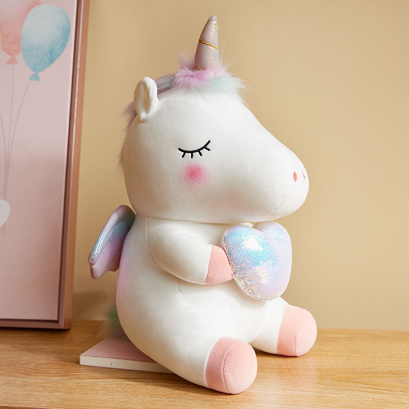 White Unicorn Plush Toy for Girl