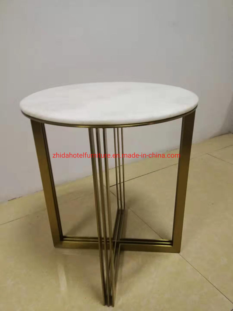 Customized Made Black Marble Coffee Table White and Black Marble Top Gold Coffee Table