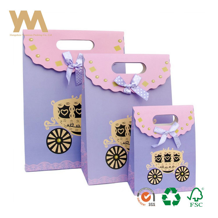 Colorful Small Printed Wedding Gift Paper Bag Packing Bag