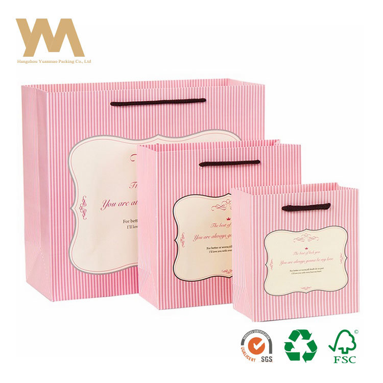 Colorful Small Printed Wedding Gift Paper Bag Packing Bag