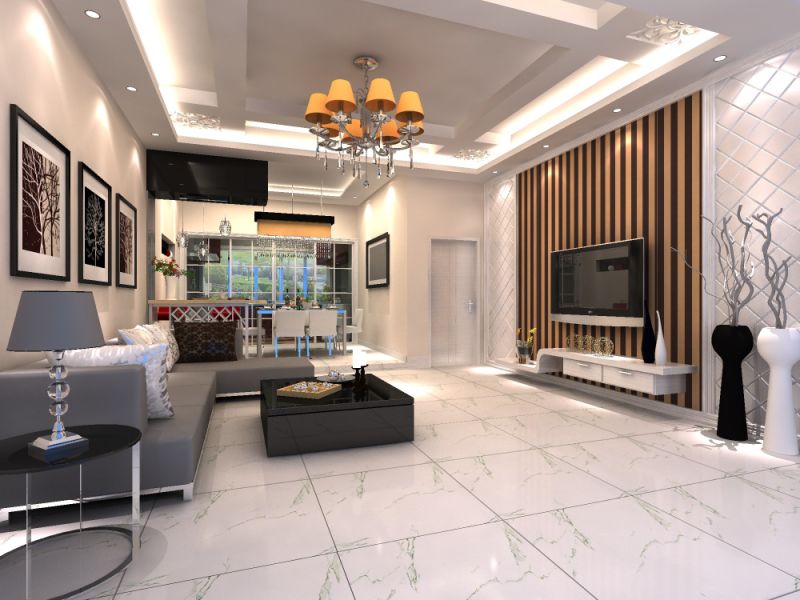 Bright White Calacatta Floor Ceramic 60 60 Lobby Tile Design