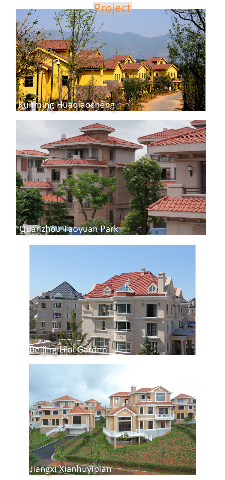Chinese Masonry Materials Color Stone Coated Concrete Clay Roof Tiles