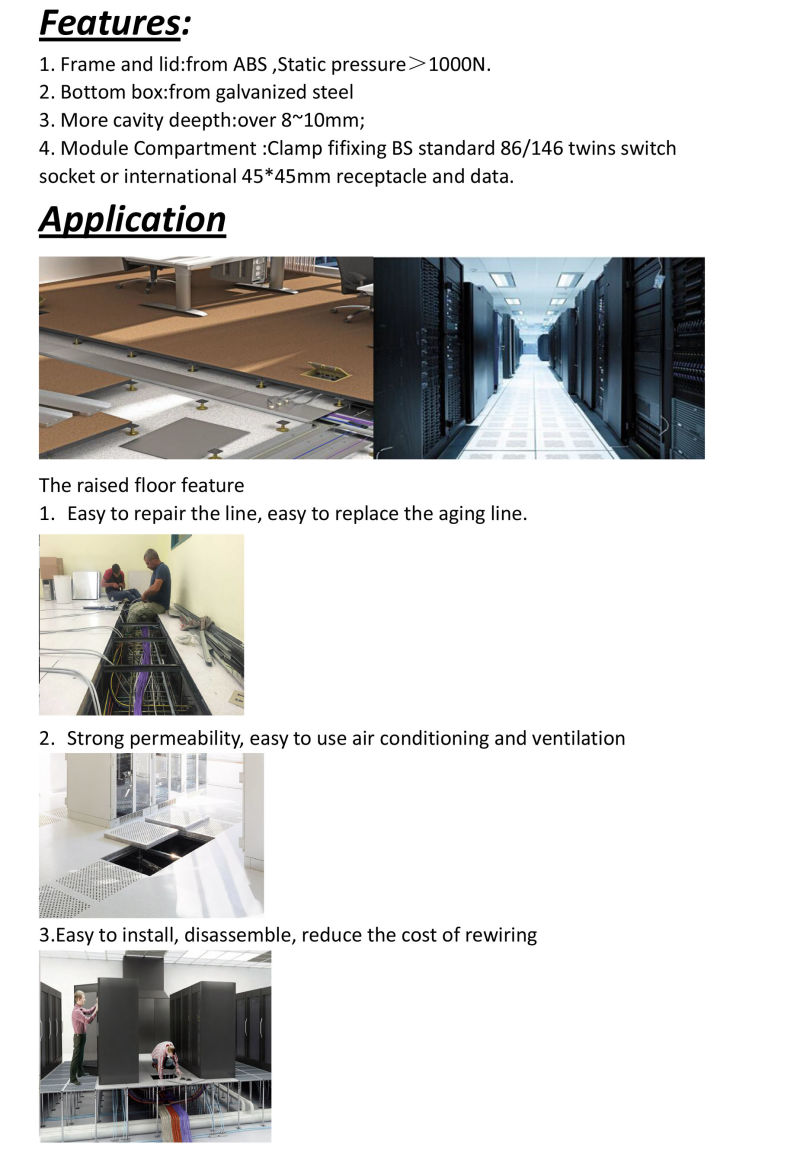 IEC60884 Standard Screed Floor Socket / Floor Tank / Electrical Floor Receptacle