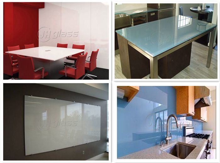 Red White Shining Painted Ultra Clear Glass for Splashback Panel