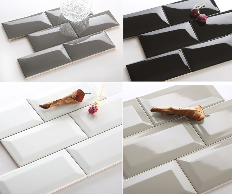 75X150mm Elegant Ceramic Material Bright White Subway Tile