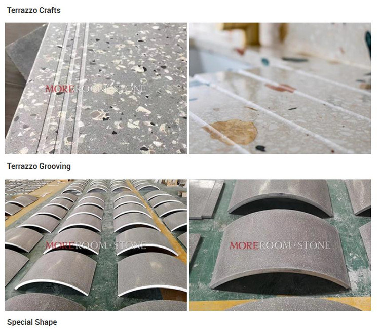 Aritificial Stone Cement Grey Terrazzo Stone Flooring for Staircase