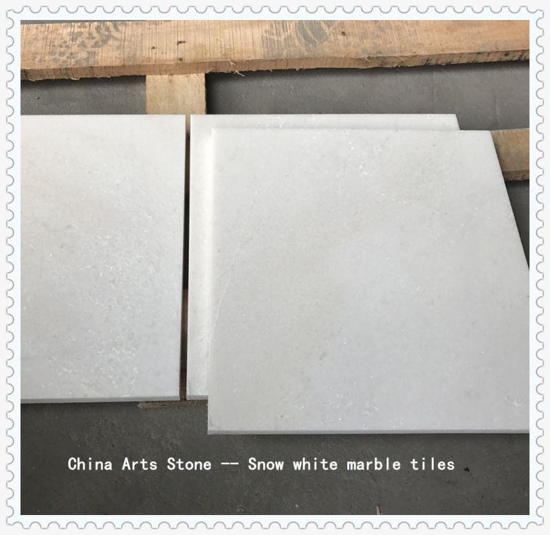 Chinese Pure White/Crystal White/ Snow White/ Jade White Marble Tiles for Decoration Project